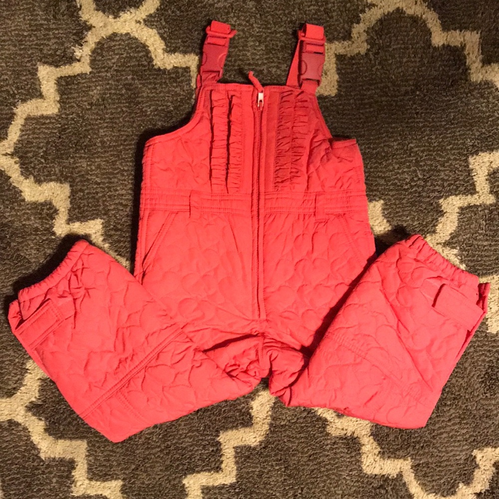 Little girls snow bib fleece lined size 3t